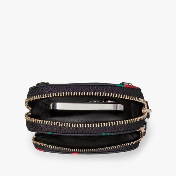 Kate Spade Chelsea Rose Toss North South Crossbody Bag Black - Picture 10 of 12